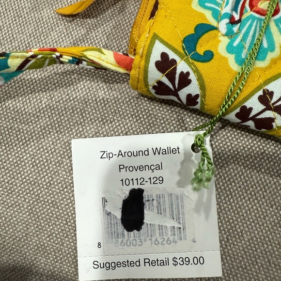 Vera Bradley Yellow and Green zip around wallet Provençal with Floral Design - Picture 2 of 6